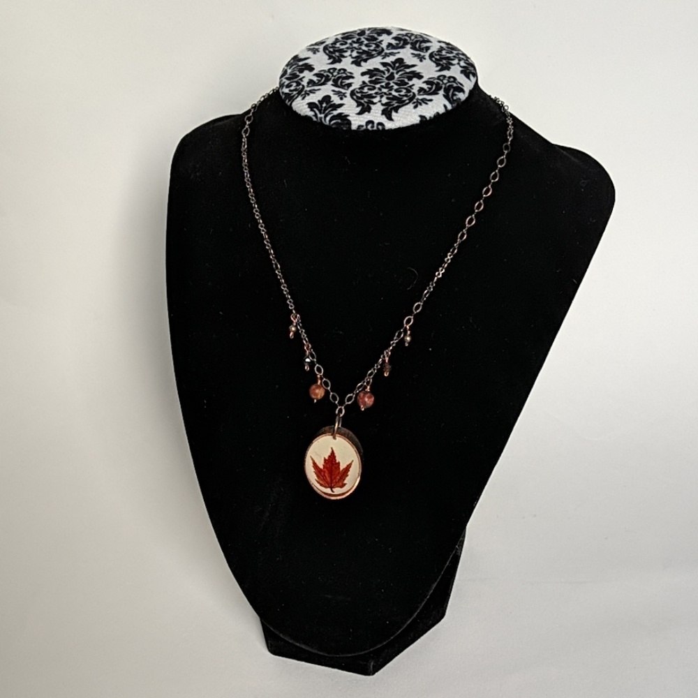 Hand Made Artisan Leaf Necklace